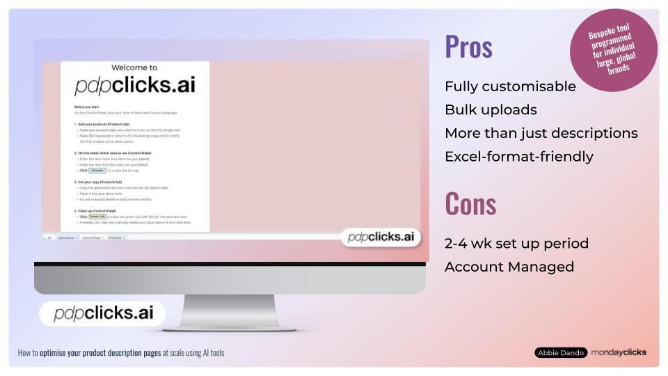 How to optimise product description pages at scale - without burning out - PDPClicks.ai